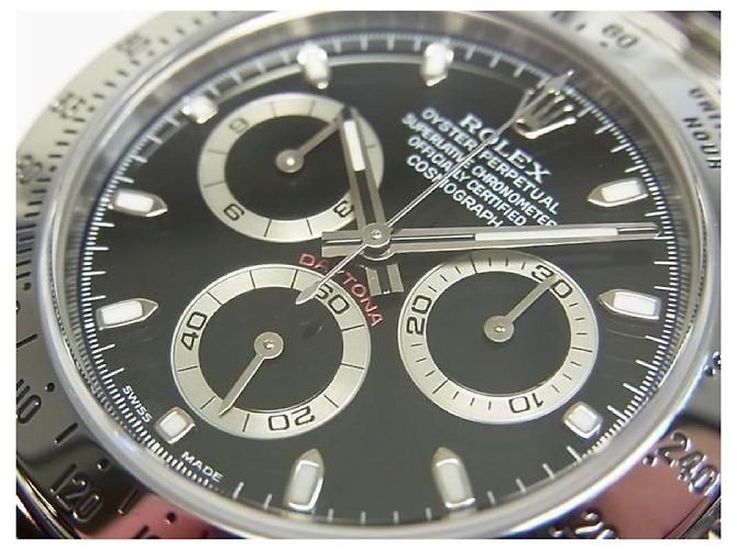 ROLEX Daytona SS preto Ref.116520 série D Masculino Prata - vista 4