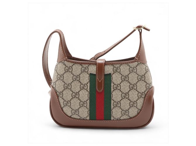 Gucci Jackie 1961 Mini Canvas 2-Ways Hobo Shoulder Bag GG Supreme Beige - vista 2