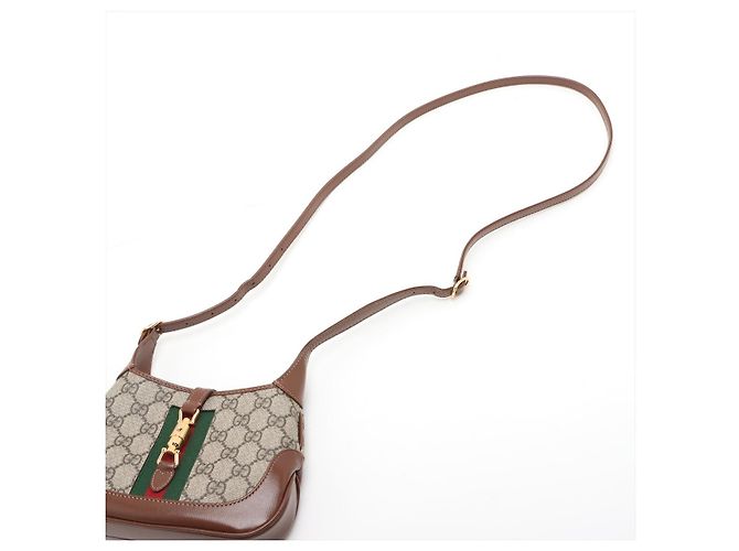 Gucci Jackie 1961 Mini Canvas 2-Ways Hobo Shoulder Bag GG Supreme Beige - vista 5