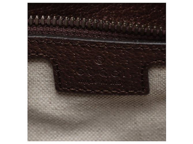 Gucci Borsa Ophidia Boston in pelle e tela GG Supreme marrone - vista 12