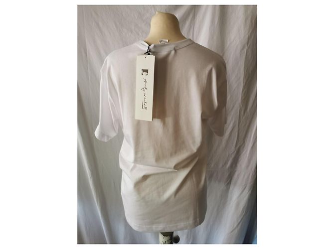 Comme Des Garcons Camiseta de algodón blanca con estampado de Muhammad Ali Negro Blanco Dorado - vista 10