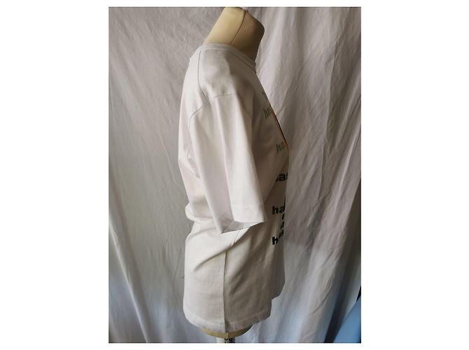 Comme Des Garcons Camiseta de algodón blanca con estampado de Muhammad Ali Negro Blanco Dorado - vista 11