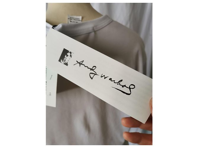 Comme Des Garcons Camiseta de algodón blanca con estampado de Muhammad Ali Negro Blanco Dorado - vista 4