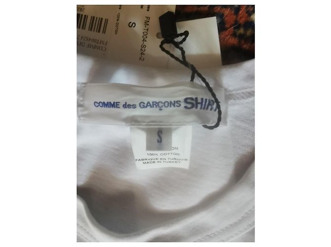 Comme Des Garcons Camiseta de algodón blanca con estampado de Muhammad Ali Negro Blanco Dorado - vista 9