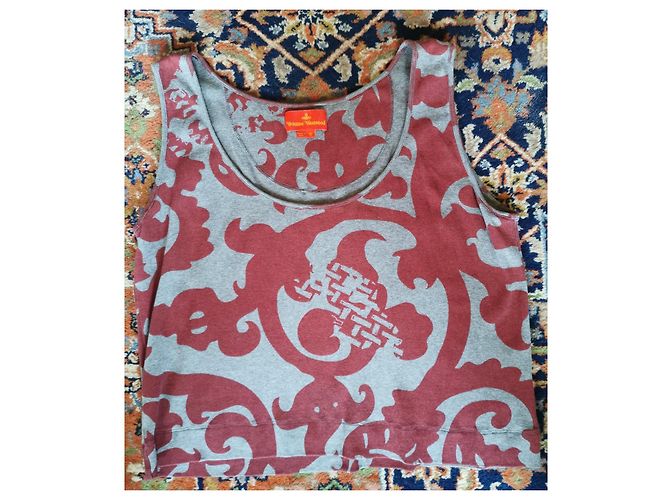 Top Vivienne Westwood de Algodón con Estampado Barroco - Gris/Rojo Roja - vista 3