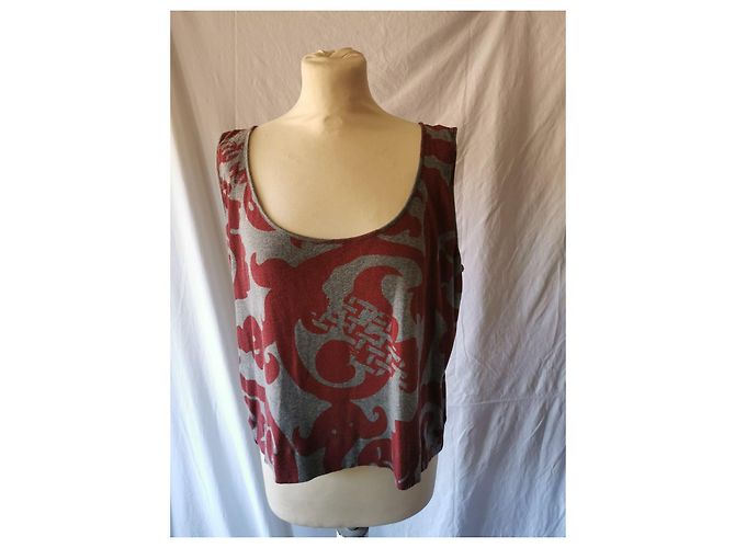 Top Vivienne Westwood de Algodón con Estampado Barroco - Gris/Rojo Roja - vista 7