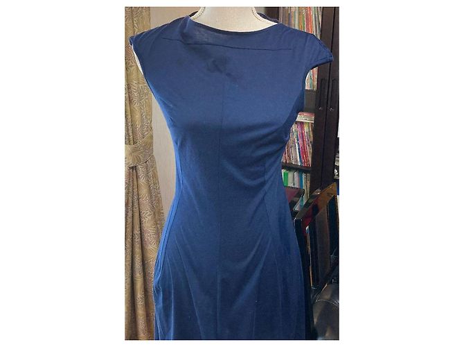 Yohji Yamamoto Etuikleid in Navy Blau Dunkelblau - Ansicht 6
