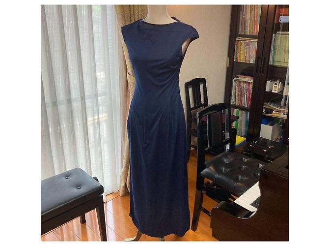 Yohji Yamamoto Etuikleid in Navy Blau Dunkelblau - Ansicht 8