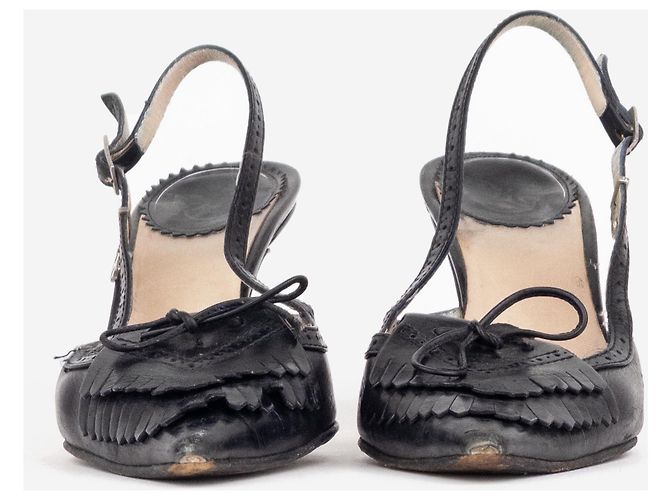 Scarpe slingback con frange e dettagli brogue Dior by Galliano 2000s - vista 2