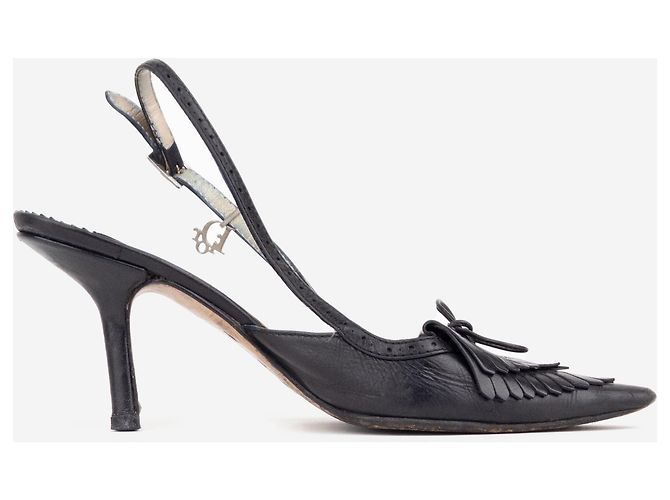 Scarpe slingback con frange e dettagli brogue Dior by Galliano 2000s - vista 6