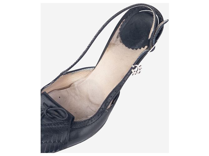 Scarpe slingback con frange e dettagli brogue Dior by Galliano 2000s - vista 7