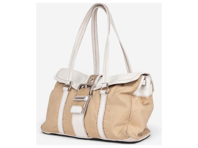 Borsa a tracolla Prada 2000s Hybrid 'Moon' Beige - vista 2