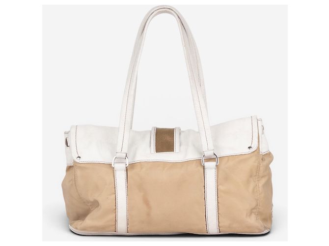 Borsa a tracolla Prada 2000s Hybrid 'Moon' Beige - vista 3