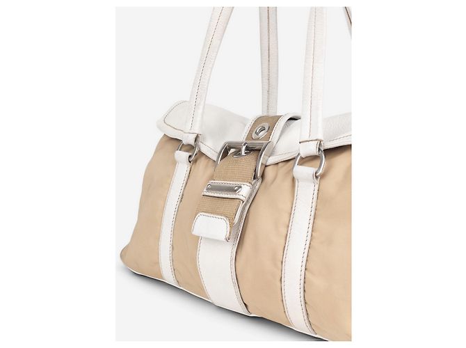 Borsa a tracolla Prada 2000s Hybrid 'Moon' Beige - vista 4