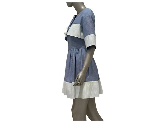 Timeless Chanel Blaues Kleid mit Cape – Spring 2013 Kollektion – Sz. 36 Gebraucht - Ansicht 10