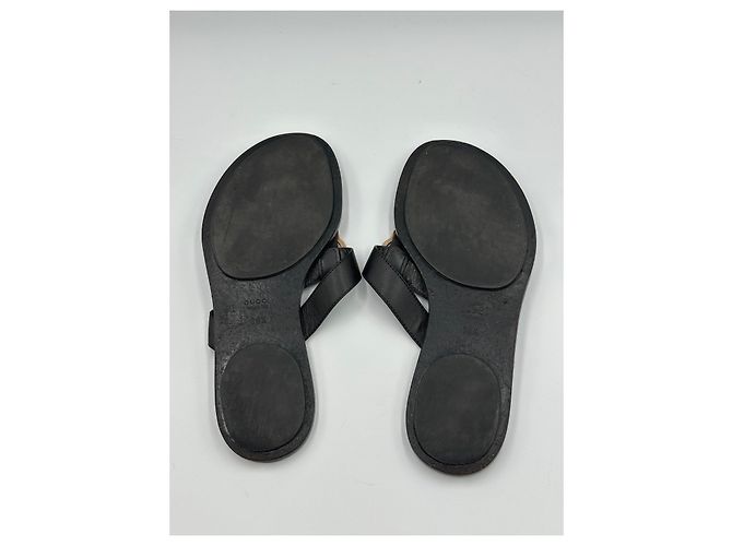Gucci Guccissima Leder-Sandalen Schwarz mit Interlocking G - Ansicht 8