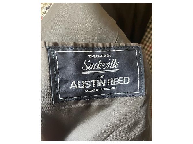 Autre Marque Austin Reed Sackville Blazer de Tweed Entallado Castaño Negro Blanco Roja Verde - vista 6