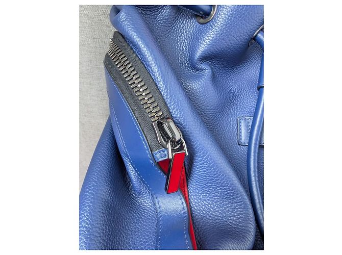 Zaino Explorafunk in pelle e gomma blu/rosso Christian Louboutin Nero - vista 10