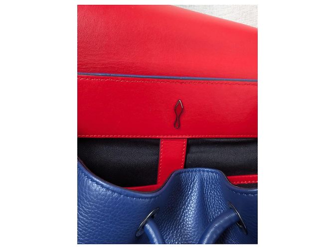 Zaino Explorafunk in pelle e gomma blu/rosso Christian Louboutin Nero - vista 12
