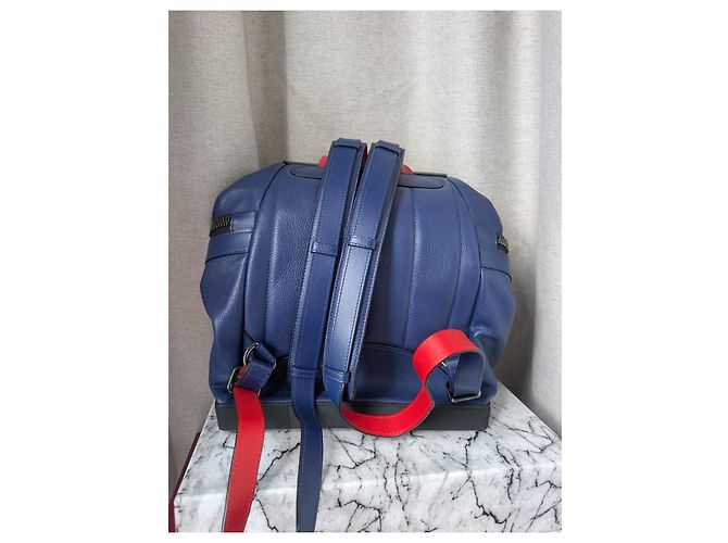 Zaino Explorafunk in pelle e gomma blu/rosso Christian Louboutin Nero - vista 14