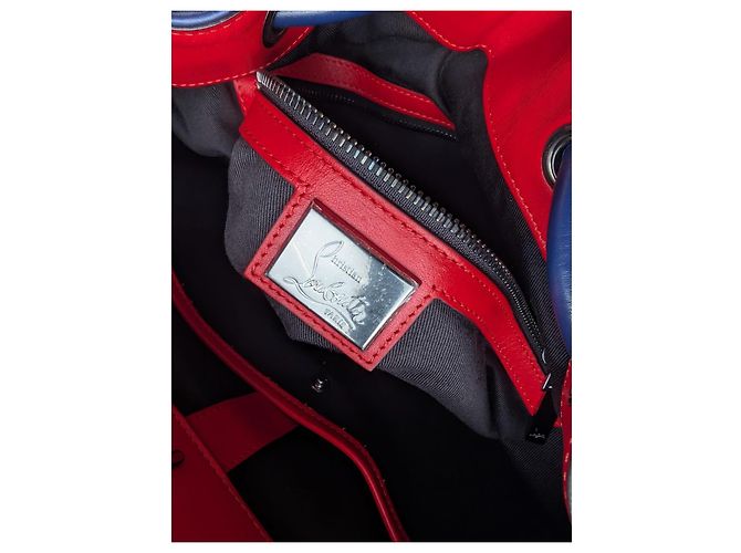 Zaino Explorafunk in pelle e gomma blu/rosso Christian Louboutin Nero - vista 5