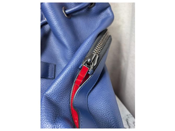 Zaino Explorafunk in pelle e gomma blu/rosso Christian Louboutin Nero - vista 7