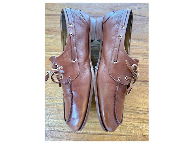 Bally Plume Mocassini da Barca in Pelle Marrone - vista 3