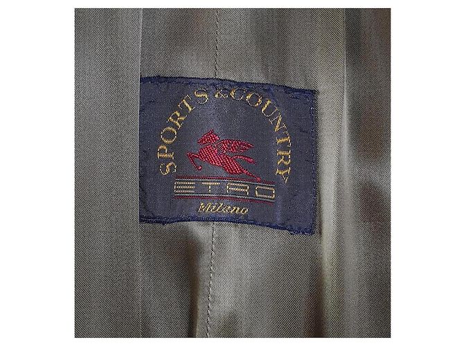Etro Parka acolchada estampado paisley y capucha de pelo Castaño Roja Verde - vista 9