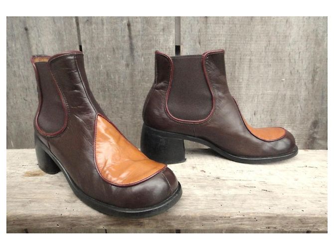 Autre Marque Stivaletti Chelsea eHellys London vintage seventies Marrone Cammello - vista 2