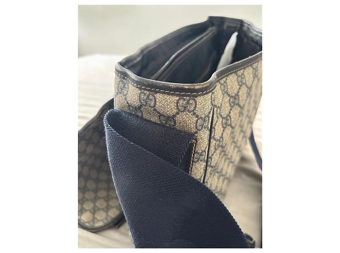 Gucci Borsa a Tracolla Monogramma GG Beige Blu scuro - vista 10