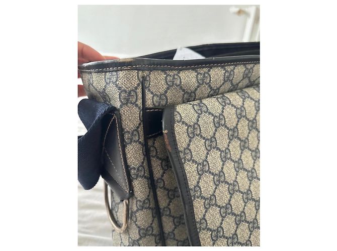 Gucci Borsa a Tracolla Monogramma GG Beige Blu scuro - vista 12