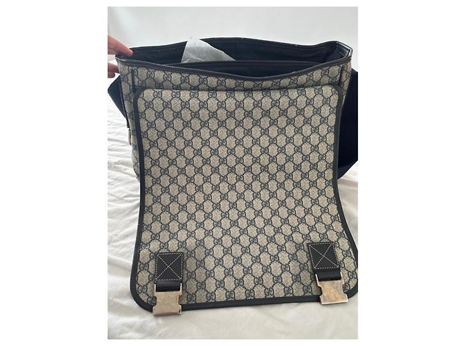 Gucci Borsa a Tracolla Monogramma GG Beige Blu scuro - vista 13