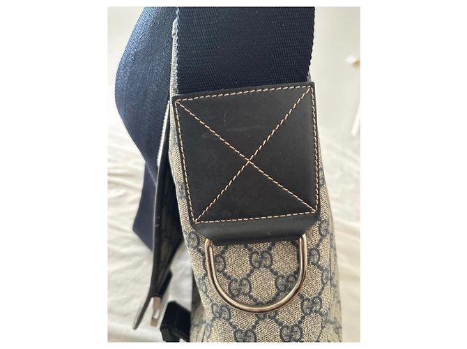 Gucci Borsa a Tracolla Monogramma GG Beige Blu scuro - vista 16