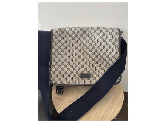 Gucci Borsa a Tracolla Monogramma GG Beige Blu scuro - vista 2