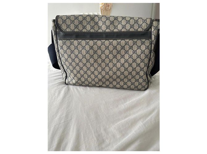 Gucci Borsa a Tracolla Monogramma GG Beige Blu scuro - vista 3