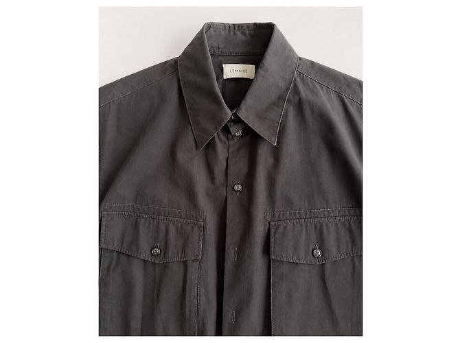 Lemaire Baumwoll-Overshirt Schwarz - Ansicht 5