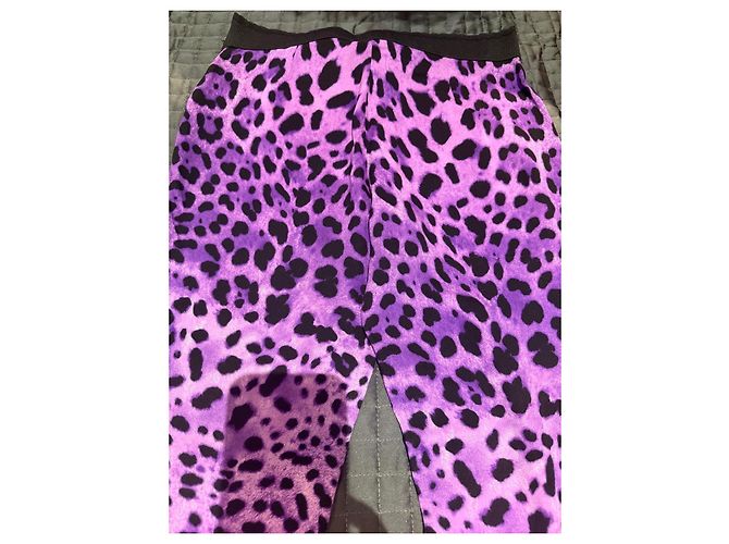Pantalones Dolce & Gabbana morados estampado leopardo Púrpura Estampado de leopardo - vista 2
