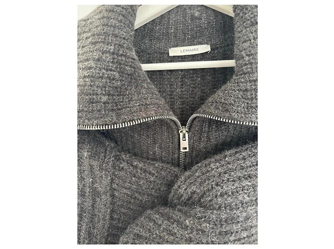 Lemaire Zip-Up Pullover aus Alpaka-Mischung Grau - Ansicht 12