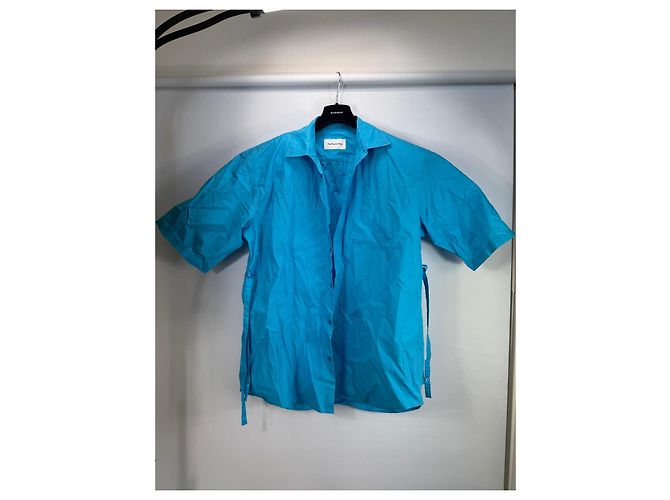 Autre Marque The Frankie Shop Camicia in cotone oversize Blu - vista 3