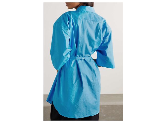 Autre Marque The Frankie Shop Camicia in cotone oversize Blu - vista 7