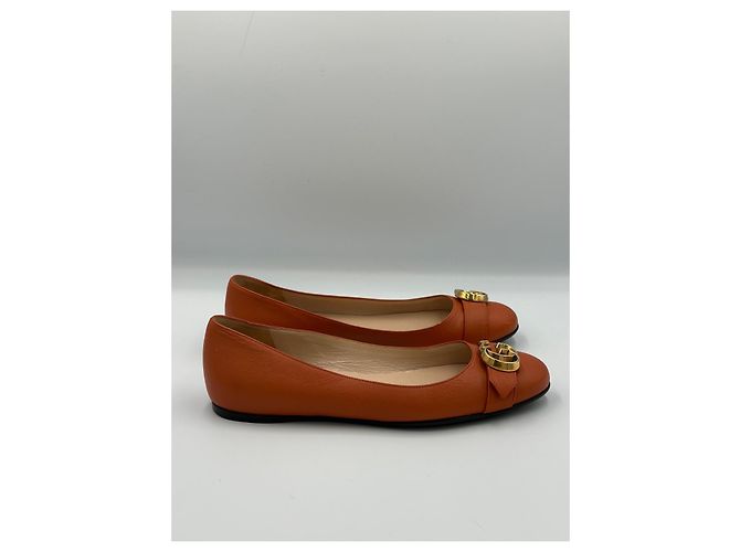 Bailarinas Gucci Interlocking G en piel marrón claro - vista 5