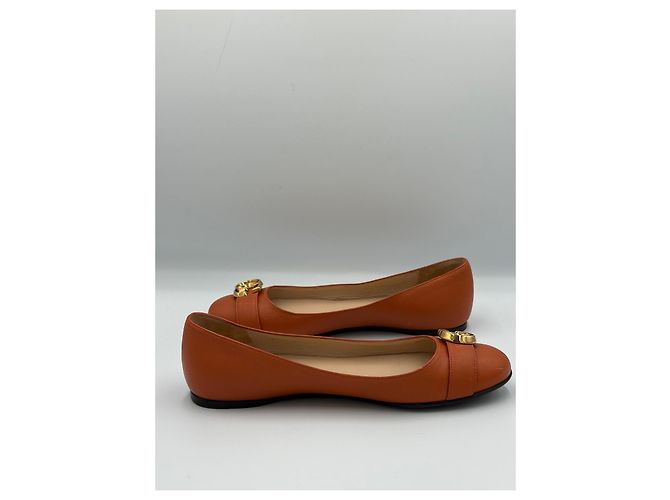 Bailarinas Gucci Interlocking G en piel marrón claro - vista 8