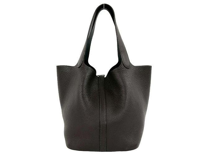 Hermès Borsa Hermes Picotin MM in pelle Taurillon Clemence Marrone - vista 3