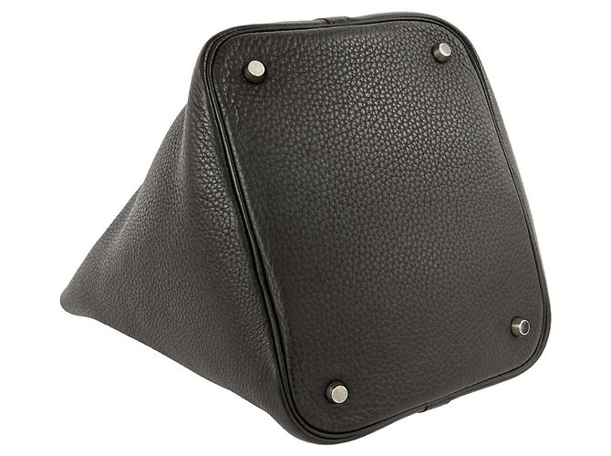 Hermès Borsa Hermes Picotin MM in pelle Taurillon Clemence Marrone - vista 7