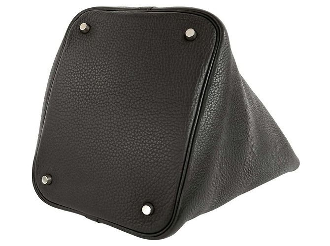 Hermès Borsa Hermes Picotin MM in pelle Taurillon Clemence Marrone - vista 8