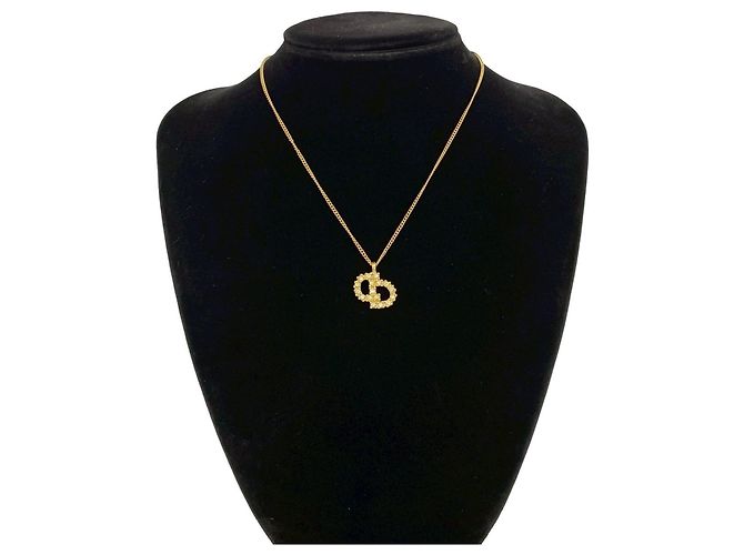 Collana Christian Dior Vintage CD Logo Motif D'oro - vista 2