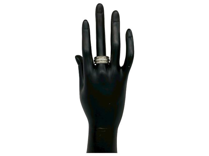 Tiffany & Co Tiffany Vintage Grooved Double Line Ring Silber - Ansicht 2