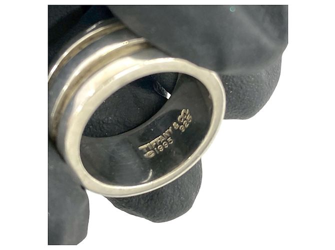 Tiffany & Co Tiffany Vintage Grooved Double Line Ring Silber - Ansicht 3