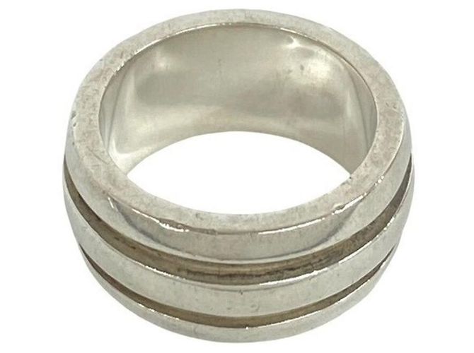 Tiffany & Co Tiffany Vintage Grooved Double Line Ring Silber - Ansicht 4