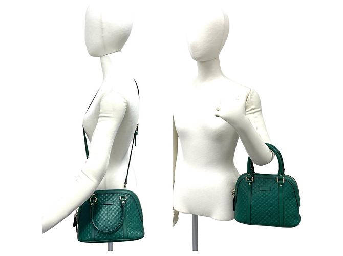 Borsa 2-Way in pelle Micro Guccissima Gucci Verde - vista 2